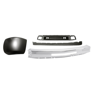 Replacement - 4-Piece (Front Bumper Face Bar, Front Bumper Air Deflector, Front Bumper Deflector Extension, Front Driver Side Bumper End) (Standard Line)