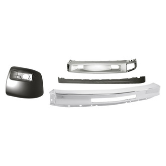Replacement - 4-Piece (Front Bumper Face Bar, Front Bumper Deflector, Front Bumper Deflector Extension, Front Passenger Side Bumper End) (Standard Line)