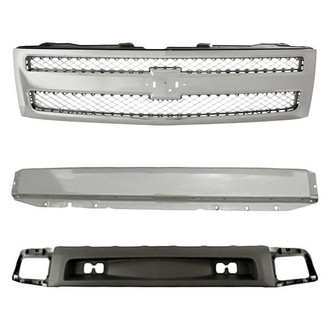 Replacement - 3-Piece (Grille, Front Bumper Reinforcement, Front Bumper Air Deflector) (Standard Line)