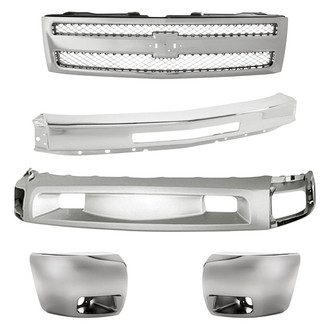 Replacement - 5-Piece (Grille, Front Bumper Face Bar, Front Bumper Deflector, Front Inner and Outer Bumper End) (Standard Line)