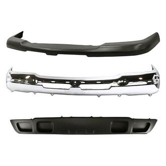 Replacement - 3-Piece (Front Upper Bumper Cover, Front Bumper Face Bar, Front Bumper Air Deflector) (Standard Line)