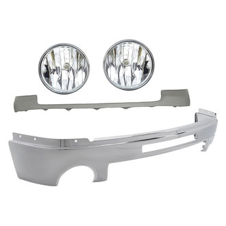 Replacement - 4-Piece (Front Upper Bumper Cover, Front Bumper Face Bar, Driver and Passenger Side Fog Light) (Standard Line)