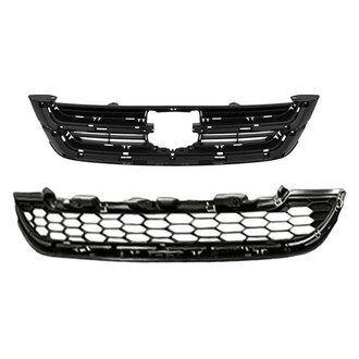 Replacement - 2-Piece (Upper Grille, Front Lower Bumper Grille) (CAPA Certified)