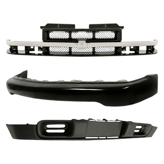 Replacement - 3-Piece (Grille, Front Bumper Face Bar, Front Bumper Air Deflector) (Standard Line)