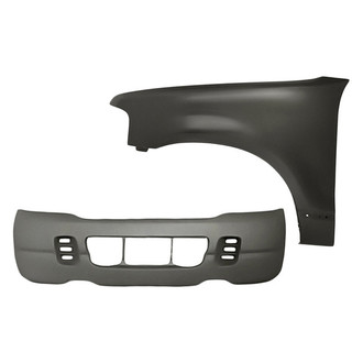 Replacement - 2-Piece (Front Bumper Cover, Front Driver Side Fender) (Standard Line)