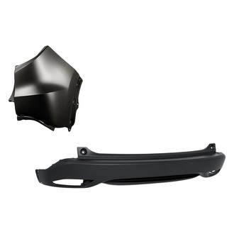 Replacement - 2-Piece (Rear Bumper Cover, Rear Passenger Side Bumper End) (Standard Line)