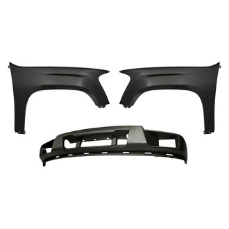 Replacement - 3-Piece (Front Lower Bumper Cover, Front Driver and Passenger Side Fender) (Standard Line)