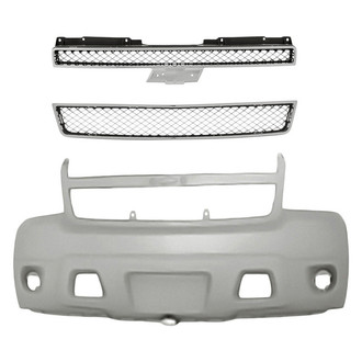 Replacement - 3-Piece (Front Bumper Cover, Upper and Lower Grille) (Standard Line)