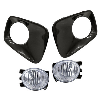 Replacement - 4-Piece (Driver and Passenger Side Fog Light Lens and Housing, Front Inner and Outer Fog Light Bezel) (Standard Line)