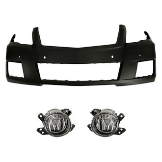 Replacement - 3-Piece (Front Bumper Cover, Driver and Passenger Side Fog Light) (Standard Line)
