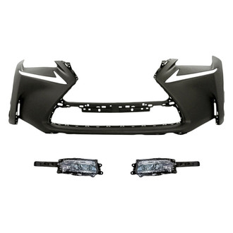 Replacement - 3-Piece (Front Bumper Cover, Driver and Passenger Side Fog Light) (Standard Line)