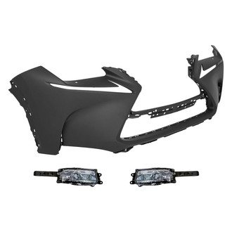Replacement - 3-Piece (Front Bumper Cover, Driver and Passenger Side Fog Light) (Standard Line)
