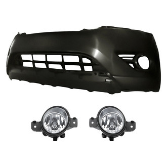 Replacement - 3-Piece (Front Bumper Cover, Driver and Passenger Side Fog Light) (Standard Line)