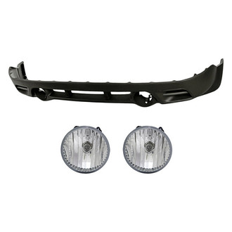 Replacement - 3-Piece (Front Lower Bumper Cover, Driver and Passenger Side Fog Light Lens and Housing) (Standard Line)