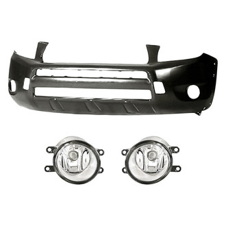 Replacement - 3-Piece (Front Bumper Cover, Driver and Passenger Side Fog Light) (Standard Line)