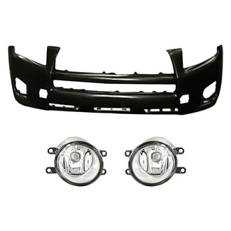 Replacement - 3-Piece (Front Bumper Cover, Driver and Passenger Side Fog Light) (Standard Line)