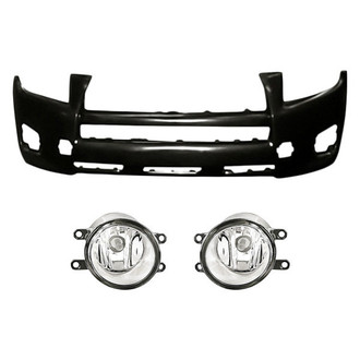 Replacement - 3-Piece (Front Bumper Cover, Driver and Passenger Side Fog Light) (Standard Line)
