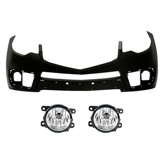 Replacement - 3-Piece (Front Bumper Cover, Driver and Passenger Side Fog Light) (Standard Line)