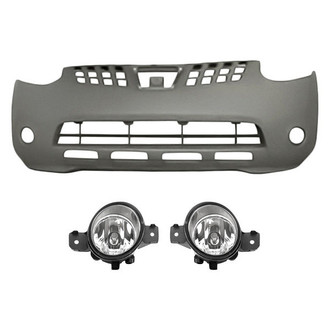 Replacement - 3-Piece (Front Bumper Cover, Driver and Passenger Side Fog Light) (Standard Line)