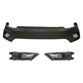 Replacement - 3-Piece (Front Bumper Cover, Driver and Passenger Side Fog Light) (Standard Line)