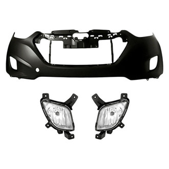 Replacement - 3-Piece (Front Bumper Cover, Driver and Passenger Side Fog Light) (Standard Line)