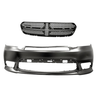 Replacement - 2-Piece (Front Bumper Cover, Grille)