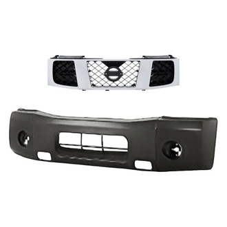 Replacement - 2-Piece (Front Bumper Cover, Grille) (Standard Line)