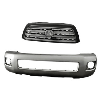 Replacement - 2-Piece (Front Bumper Cover, Grille) (Standard Line)