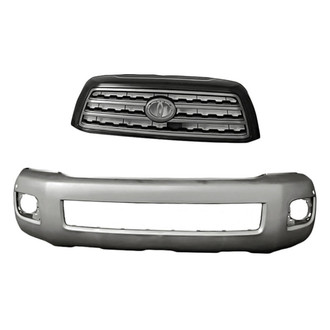 Replacement - 2-Piece (Front Bumper Cover, Grille) (Standard Line)