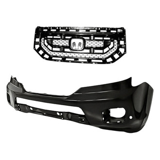 Replacement - 2-Piece (Front Bumper Cover, Grille) (Standard Line)