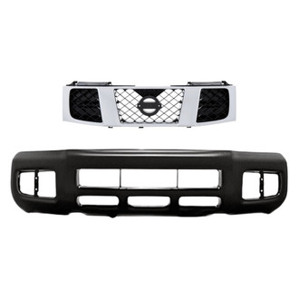 Replacement - 2-Piece (Front Bumper Cover, Grille) (Standard Line)