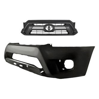 Replacement - 2-Piece (Front Bumper Cover, Grille) (Standard Line)