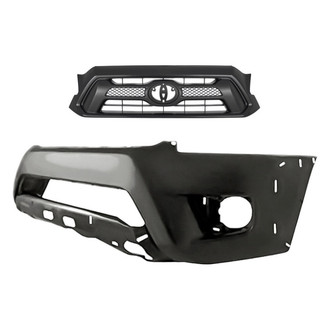 Replacement - 2-Piece (Front Bumper Cover, Grille) (Standard Line)