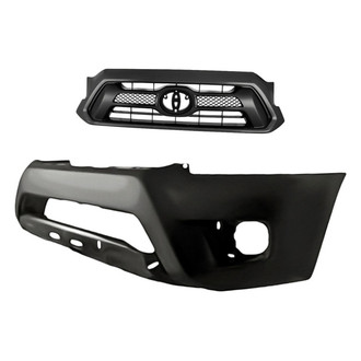 Replacement - 2-Piece (Front Bumper Cover, Grille) (Standard Line)