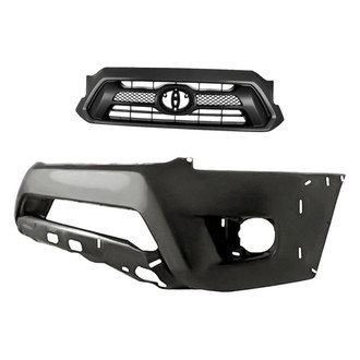 Replacement - 2-Piece (Front Bumper Cover, Grille) (Standard Line)