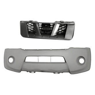 Replacement - 2-Piece (Front Bumper Cover, Grille)