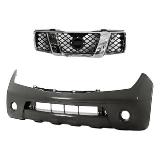 Replacement - 2-Piece (Front Bumper Cover, Grille) (Standard Line)