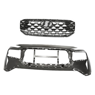 Replacement - 2-Piece (Front Bumper Cover, Grille) (Standard Line)