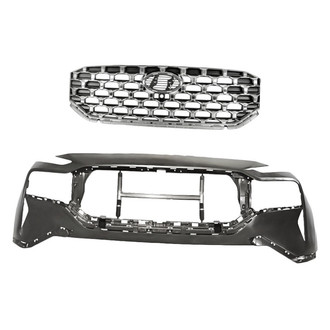 Replacement - 2-Piece (Front Bumper Cover, Grille) (Standard Line)