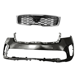 Replacement - 2-Piece (Front Bumper Cover, Grille) (Standard Line)