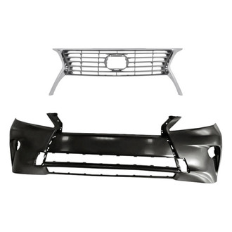 Replacement - 2-Piece (Front Bumper Cover, Grille) (CAPA Certified)
