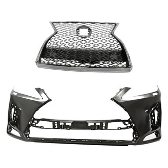 Replacement - 2-Piece (Front Bumper Cover, Grille) (Standard Line)