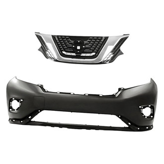 Replacement - 2-Piece (Front Bumper Cover, Grille) (CAPA Certified)