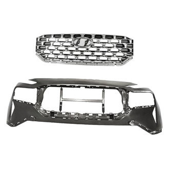 Replacement - 2-Piece (Front Bumper Cover, Grille) (CAPA Certified)