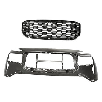 Replacement - 2-Piece (Front Bumper Cover, Grille) (CAPA Certified)