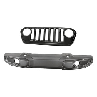 Replacement - 2-Piece (Front Bumper Cover, Grille) (CAPA Certified)