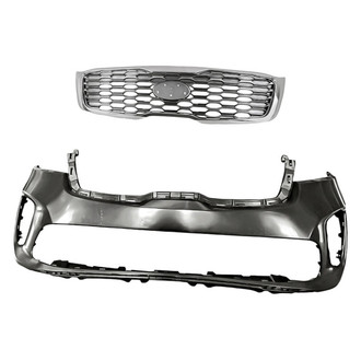 Replacement - 2-Piece (Front Bumper Cover, Grille) (CAPA Certified)