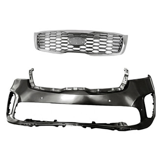 Replacement - 2-Piece (Front Bumper Cover, Grille) (CAPA Certified)