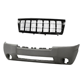 Replacement - 2-Piece (Front Bumper Cover, Grille)