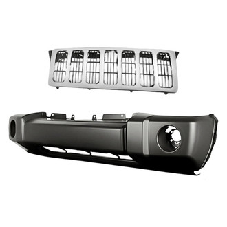 Replacement - 2-Piece (Front Bumper Cover, Grille)